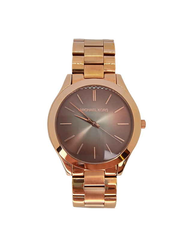 Michael Kors Ladies Watch Slim Runway Rose Gold MK3181