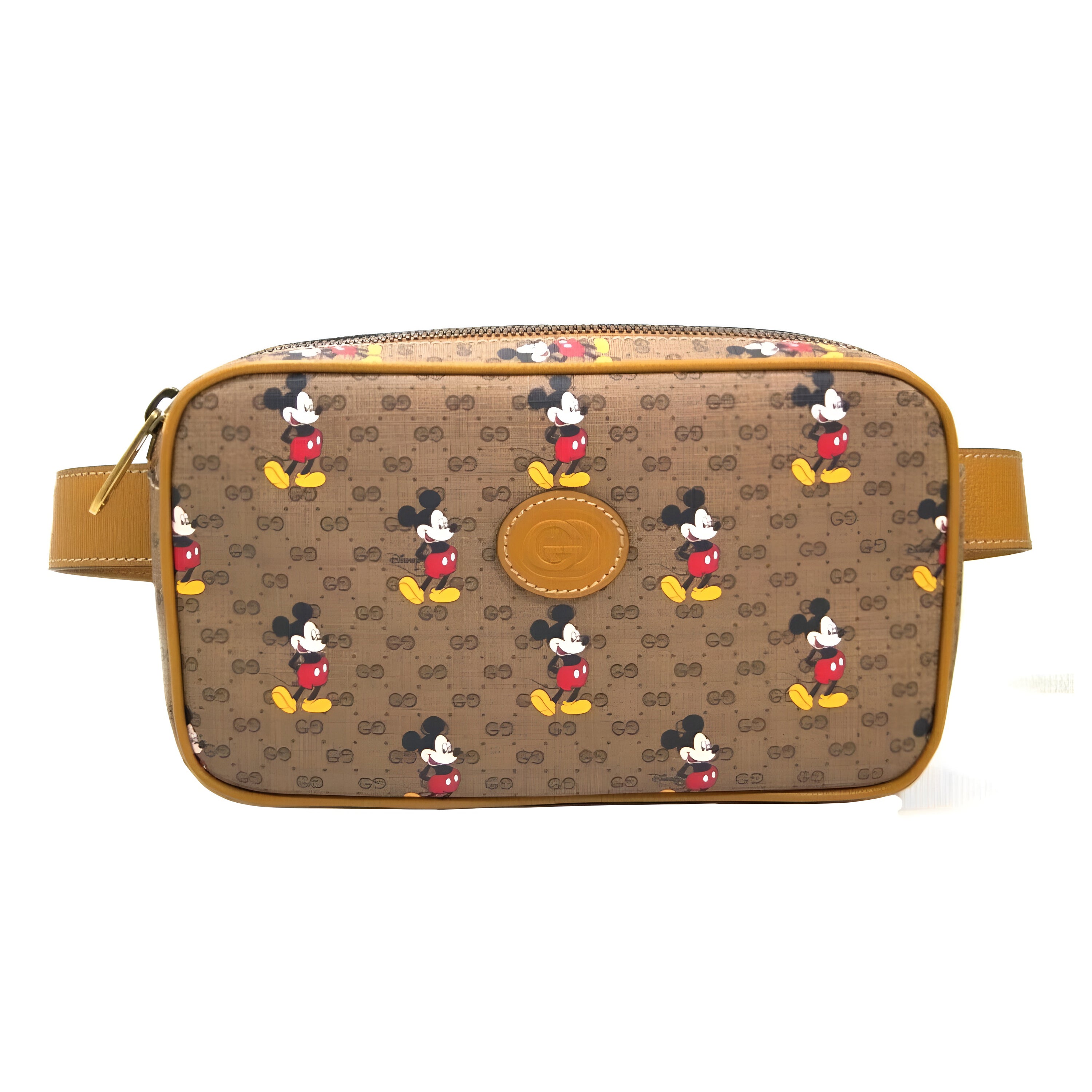 Gucci X Mickey Canvas And Leather Belt Bag