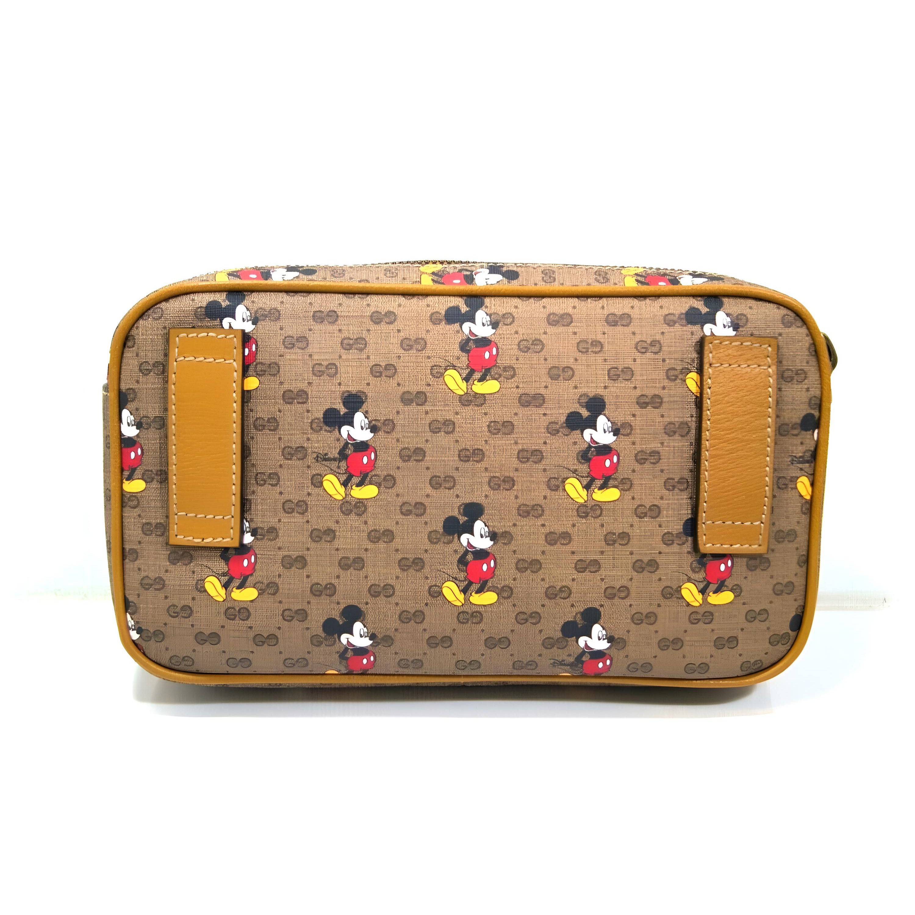 Gucci X Mickey Canvas And Leather Belt Bag