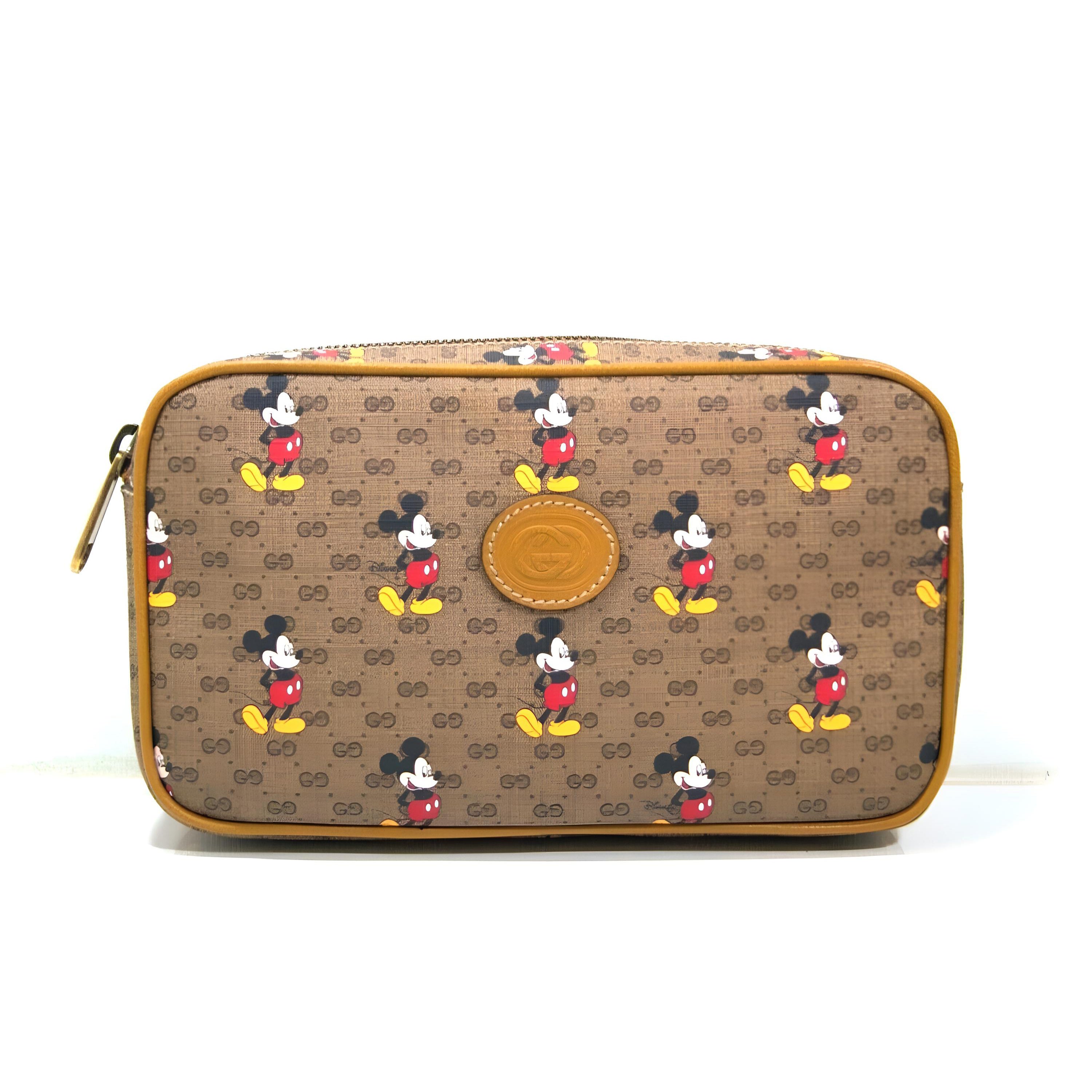 Gucci X Mickey Canvas And Leather Belt Bag